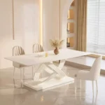 طاولة طعام خشب مع كراسي بتصميم أنيق