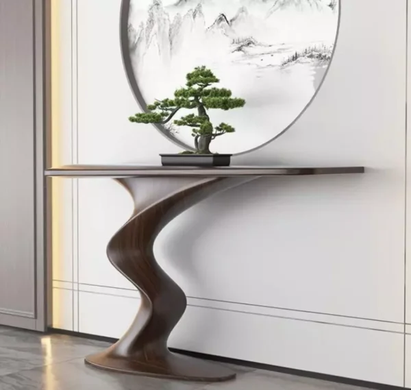 طاولة كونسول بتصميم انسيابي حديث