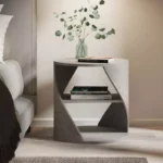 طاولة جانبية للسرير بتصميم دائري
